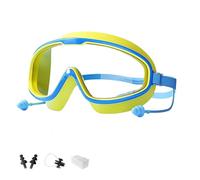 Genérico Magic Puffy Goggles, Recognizeknow Swim Goggle, Anti-Fog Waterproof with Ear Plugs for Ages 3-14 (blue-yellow)