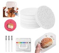 Genérico Magic Puffy Paint, 3D Drawing Magic Canvas Sponge Painting Kits, 10PCS Foam Texture Paper with 3 Water Brushes, 12PCS Puffy Popcorn Drawing Pens Colors with 3D Ink (Round)