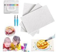 Genérico Magic Puffy Paint, Magic Foam Texture Painting, Magics Puffy Paint Pens, 3D Drawing Magics Canvas Sponge, Foam Texture Blank Painting Paper, Handmade Diy Art Papers (Rectangle Set)