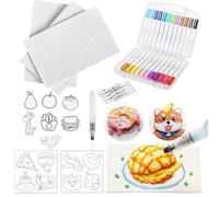 Genérico Magic Puffy Paint, Magic Foam Texture Paper, Drawing Canvas Sponge, Puffy Popcorn DIY Painting Kit, Drawing Paper (White-B)