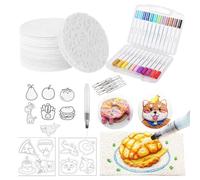 Genérico Magic Puffy Paint, Magic Foam Texture Paper, Drawing Canvas Sponge, Puffy Popcorn DIY Painting Kit, Drawing Paper (White-A)