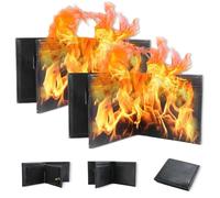 Genérico Magic Trick Fire Flaming Wallet, Magic Trick Fire Wallet, PU Leather Flame Wallets, Novelty Tricks Wallets for Adult Magicians and Magics Enthusiasts (2pcs)