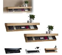 Genérico Magicflap Designer Shelf with Secret Compartment, Floating Shelf with Hidden Compartment, Wall-Mounted Storage Solution, for Living Room or Office (2PCS,Wood)