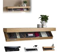 Genérico Magicflap Designer Shelf with Secret Compartment, Floating Shelf with Hidden Compartment, Wall-Mounted Storage Solution, for Living Room or Office (1PCS,Wood)