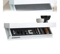 Genérico MagicFlap Hidden Shelf, Floating Wall Shelfs with Secret Compartment, Modern Concealed Storage for Living Room, Office & Bedroom, Discreet Wall-Mounted Shelfwith Hidden Cabinet (White)