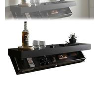 Genérico MagicFlap Hidden Shelf, Floating Wall Shelfs with Secret Compartment, Modern Concealed Storage for Living Room, Office & Bedroom, Discreet Wall-Mounted Shelfwith Hidden Cabinet (Black)