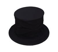Genérico Magician Caps, Dress Up Hat, Costume Accessory, Lightweight Fabric Design, Springy Top Hat, Ideal for Parties Shows Comedy Skits, 11.22x11.22x5.91 Inches, Black Color, 1 Piece