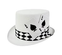 Genérico Magician Costume Hat - Poker Card Design, Stage Show Top Hat For Amateur Hobbyists Professional Entertainers Party Planners Cosplayers Halloween Night Shows School