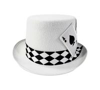 Generico Magician Disfraz - 29,5 x 25 x 13 cm Magician - Classic Top - Party Accessory for Halloween Cosplay Stage Performance Carnival Show Formal Dress Up Elegant Lightweight, blanco
