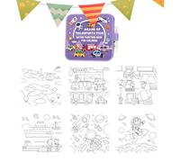 Genérico Magisches Wasser-Malbuch für Kinder - Wiederverwendbares Aquarellbuch mit Zauberstift - Malset für Kleinkinder - Ideal für Reisen, Auto & Unterwegs - Fleckenfrei & Pädagogisch (Cartoon)