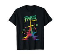 Genérico Maglietta Parigi Francia Torre Eiffel Bandiera Francese Magliette Souvenir per le vacanze