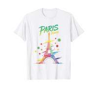 Genérico Maglietta Parigi Francia Torre Eiffel Bandiera Francese Magliette Souvenir per le vacanze
