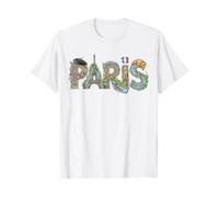 Genérico Maglietta Parigi Francia Torre Eiffel Bandiera Francese Magliette Souvenir per le vacanze