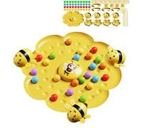 Genérico Magnetic Bee Bean Picking & Tabletop Fishing Game, Adjustable Headband, Portable Tabletop Fishing Toys, For Family and Groups, Indoor Outdoor Use (Yellow)