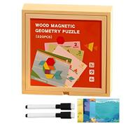 Genérico Magnetic Blocks for Kids, Wooden Pattern Set, Educational Toy, Skill-Building Game, Enhancing Critical Thinking and Creativity, For Learning at Home or Birthday Fun, 8.86x8.86x2.76 Inches