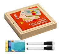 Genérico Magnetic Blocks - Wooden Magnetic Pattern Blocks Set, Geometric Cubes with Permanent Internal Magnets, Safe Education Building Game, Tactile Learning Toy, Stem Development Kit for Children