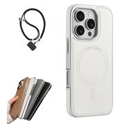 Genérico Magnetic Charging Leather Case for iPhone,Genuine Leather Phone Case,Compatible with MagSafe Wireless Charging,Ultra Thin Case for iPhone 16/15/14/13 Pro MAX (For iPhone 16ProMaX,White)