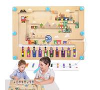 Genérico Magnetic Color and Number Maze, Color Matching Learning Board, Wooden Thinking Logic Strategy Development, Sensory Play, Early Learning Activities for Kids, 11.81x8.86 Inches