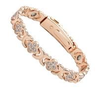 Genérico Magnetic Copper Bracelet For Women - Adjustable Four-leaf Sparkling Jewelry | Adjustable Copper Bracelet With Strong Magnets, Simple Open For Mother, Wife, Daughter, Birthday, Women's Day