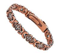 Genérico Magnetic Copper Bracelet For Women - Adjustable Four-leaf Sparkling Jewelry | Adjustable Copper Bracelet With Strong Magnets, Simple Open For Mother, Wife, Daughter, Birthday, Women's Day