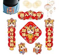 Genérico Magnetic Couplets for 2026 Horse Year - Chinese Waterproof Bumper Decals, Festive Lunar New Year Horse Decorations, Outdoor Magnetic Signs | Display Stickers for Shop Home School Office