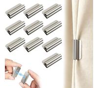 Genérico Magnetic Curtain Clips, 10 unidades Blackout Sábanas Magnetic Fastener Set, Strong Hold Curtain Holdback Clips for Window Shower Office Bedroom Living Room Apartment Dormitory Nursery Home