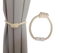 Genérico Magnetic Curtain Tie Backs - 2 Pieces Magnetic Woven Rope Drapes Holders | Drapery Tiebacks | Clips Rope Holders For Home Bedroom Kitchen Apartment Workplace Restaurant Dorms
