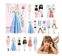 Genérico Magnetic Dolls - Dress Up Game, Kids Dolls | Complete Magnetic Clothing Set, Fun Accessories, Colorful Design, Easy to Handle, Educational Toy for Kids, Creative Development