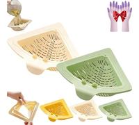 Genérico Magnetic Drainage & Filter Basket, Punch-Free Triangular Sink Strainer with Twist-Open Bottom, Kitchen Punch-Free Triangular Sink Hanging Strainer, Corner Kitchen Organizer (White+Green)