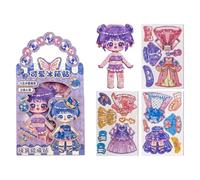 Genérico Magnetic Dress Up Dolls - Paper 18x10cm | Cute Mix Match Outfit Set, Fashion Doll Toy For Kids Collectors Preschool Learning Role Play Activity | Kids Play
