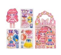 Genérico Magnetic Dress Up Dolls - Paper 18x10cm | Girl Dress Up Costume Toy Set, Fashion Outfit Mix Match Doll Kit, Creative Magnet Play Set For Children Home Fun | Learning Toy