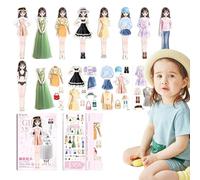 Genérico Magnetic Dress Up Set - Creative Doll Clothing Puzzle Game Toy with Magnet Pieces, Pretend Play Educational Toy For Kids Boys Girls Travel Learning Activity Use