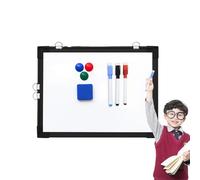 Genérico Magnetic Dry Erase Board, Small White Boards with 3 Markers, Aluminum Alloy, Baking Paint Panel 1 Eraser, 3 Magnets, Frame Message Boards, Double-Sided Writing and Drawing Board, 30x40x2cm