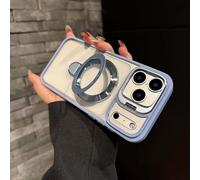 Genérico Magnetic Dual Stand Clear Case for iPhone 17/16/15/14/13/12/11 Series, for iPhone 17 Pro MAX Case with Folding Stand (For iPhone16plus,Light Blue)