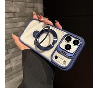 Genérico Magnetic Dual Stand Clear Case for iPhone 17/16/15/14/13/12/11 Series, for iPhone 17 Pro MAX Case, with Folding Stand (16E,Blue)