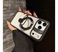 Genérico Magnetic Dual Stand Clear Case for iPhone 17/16/15/14/13/12/11 Series, for iPhone 17 Pro MAX Case, with Folding Stand (16E,Black)