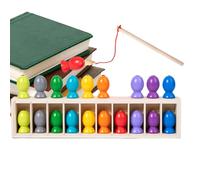 Genérico Magnetic Fishing Game Set, Educational Wooden Fish Catching Toy for Toddler and Kids, Interactive Learning Activity for Travel, Indoor Play, Classroom, Beach Parties, Holidays