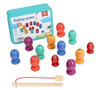 Genérico Magnetic Fishing Game, Wooden Fish Activity, Sensory Fine Motor Toy, Skills Development Set for Kids, Indoor Preschool Learning, Classroom Baby Age 2 to 6 29.12 Inches