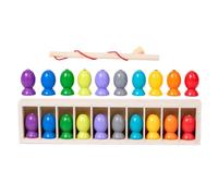 Genérico Magnetic Fishing Game, Wooden Kids Fishing Set, 11.93x2.83x1.18 Inches Educational Interactive Toy, Fun Learning Activity Tool for Travel, Indoor Play, Classroom, Beach, Party