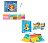 Genérico Magnetic Fraction Demonstration Book, Promisety Magnetic Fraction Tiles, Disk Set Puzzle Book for Kids Math for Teaching Enhance Mathematical Skills, Free Matching Learning Pen (A+C)