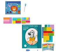 Genérico Magnetic Fraction Demonstration Book, Promisety Magnetic Fraction Tiles, Disk Set Puzzle Book for Kids Math for Teaching Enhance Mathematical Skills, Free Matching Learning Pen (B+C)