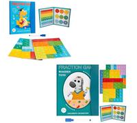 Genérico Magnetic Fraction Demonstration Book, Promisety Magnetic Fraction Tiles, Disk Set Puzzle Book for Kids Math for Teaching Enhance Mathematical Skills, Free Matching Learning Pen (A+B)