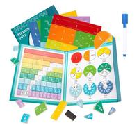 Genérico Magnetic Fraction Demostration Book, Magnetic Math Master Set, Fraction Educational Puzzle, Demonstration Book Toys for Kids Adding, Subtracting