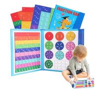 Genérico Magnetic Fractions Tiles and Circles Set - Strip Magnets For Kids | Visual Math Manipulatives For Elementary Classroom | Educational Fraction Blocks