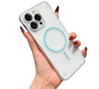Genérico Magnetic Frameless for iPhone 17 Pro MAX Case,16/15/14 Series, Translucent Matte Skin-Feel Frosted Case with Lens Film[Compatible with Magsafe] (Blue,For iPhone17Air)