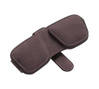 Genérico Magnetic Glasses Holder, Car Visor Clip Mount, 8x4cm Eyewear Rack with Strong Grip, PU Leather Organizer, Sunglass Clip with Sl esign, Auto Accessory Holder for Driving Travel