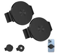 Genérico Magnetic Phone Clamp - Metal Phone Clip for All Magnet Car Holder, Secure Fit Metal Plate Smartphone Attachment for Video Recording Selfie Navigation Live Streaming (Black*2)