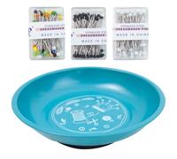 Generico Magnetic Pin Bowl - Sewing Dish | Magnetic Pin Cushion For Sewing | 1-Pack For Quilting Embroidery & Crafts, Stainless Steel Tray, Strong Magnet Base, Blue Purple Pink Mint