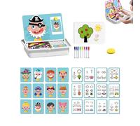 Genérico Magnetic Puzzles Face Dress up Travel Game Double Side Preschool Educational Learning for Kids, Portable Magnetic Dress up Face, for Toddlers 3-6 (Expression Changing Show)
