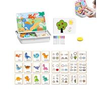 Genérico Magnetic Puzzles Face Dress up Travel Game Double Side Preschool Educational Learning for Kids, Portable Magnetic Dress up Face, for Toddlers 3-6 (Dinosaur World)